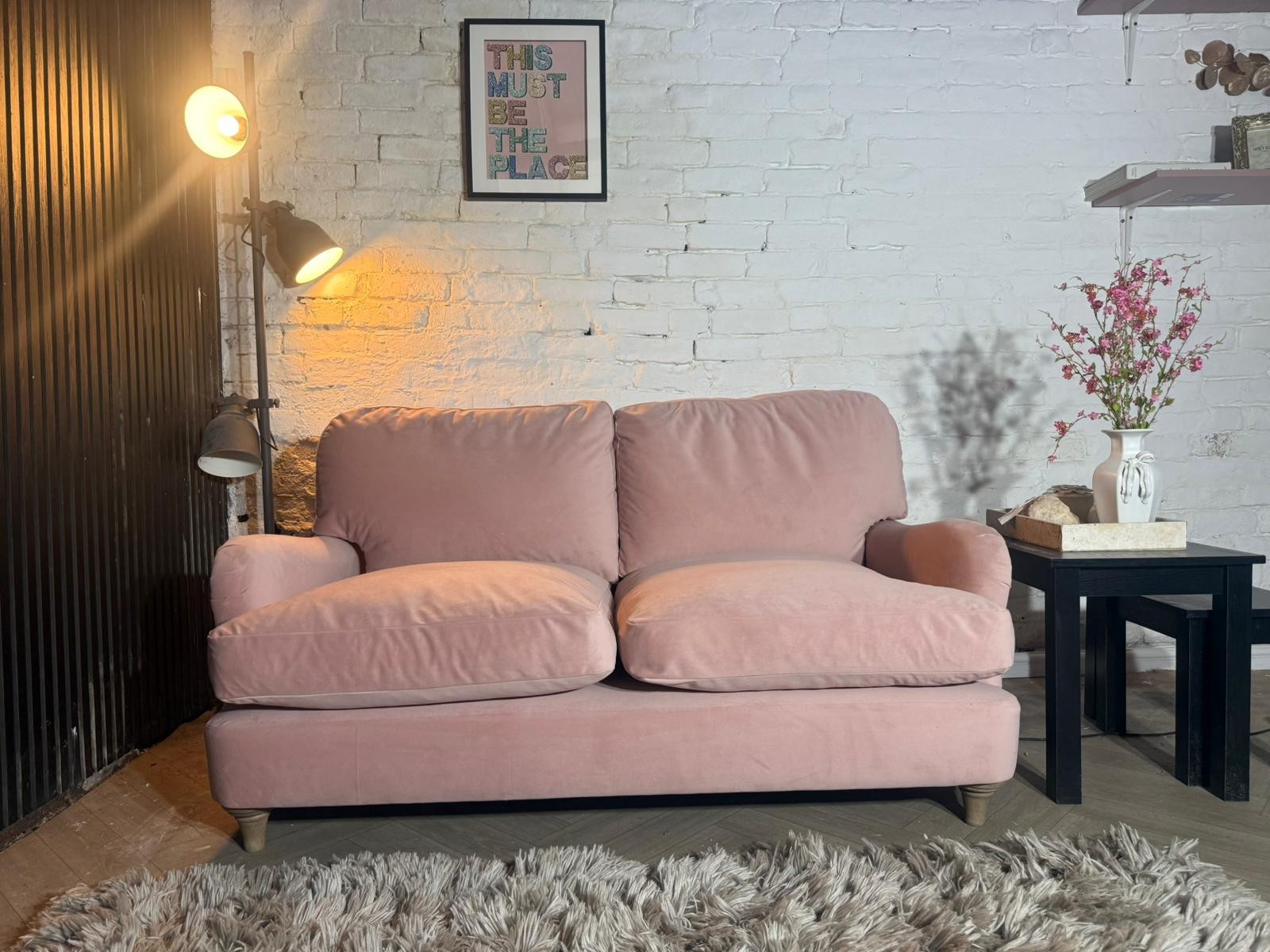 Loaf Miss Smith Clever Velvet 2-Seater Sofa – Strawberry Milkshake