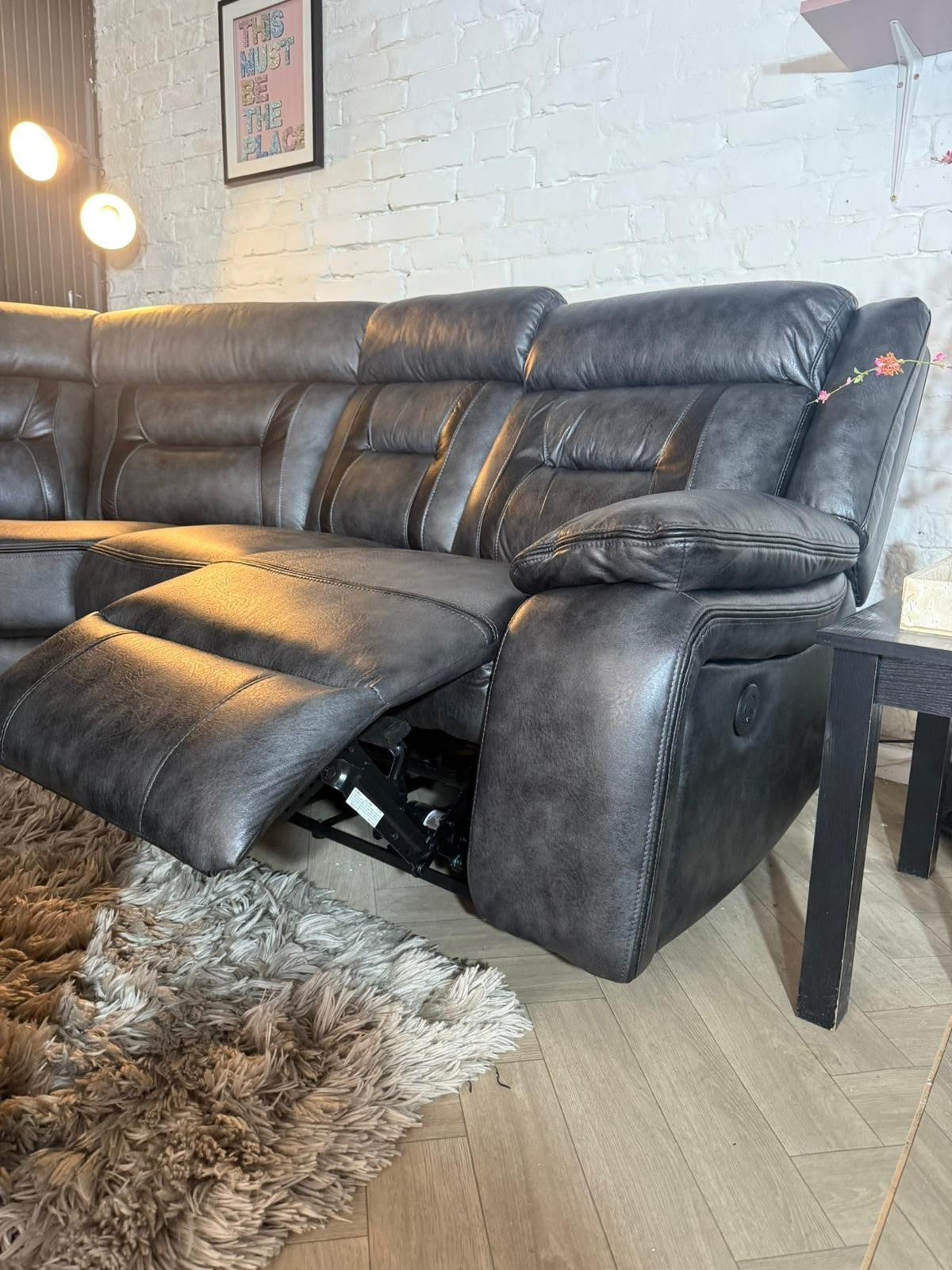🔥 SCS Black Leather Electric Corner Recliner Sofa 🔥