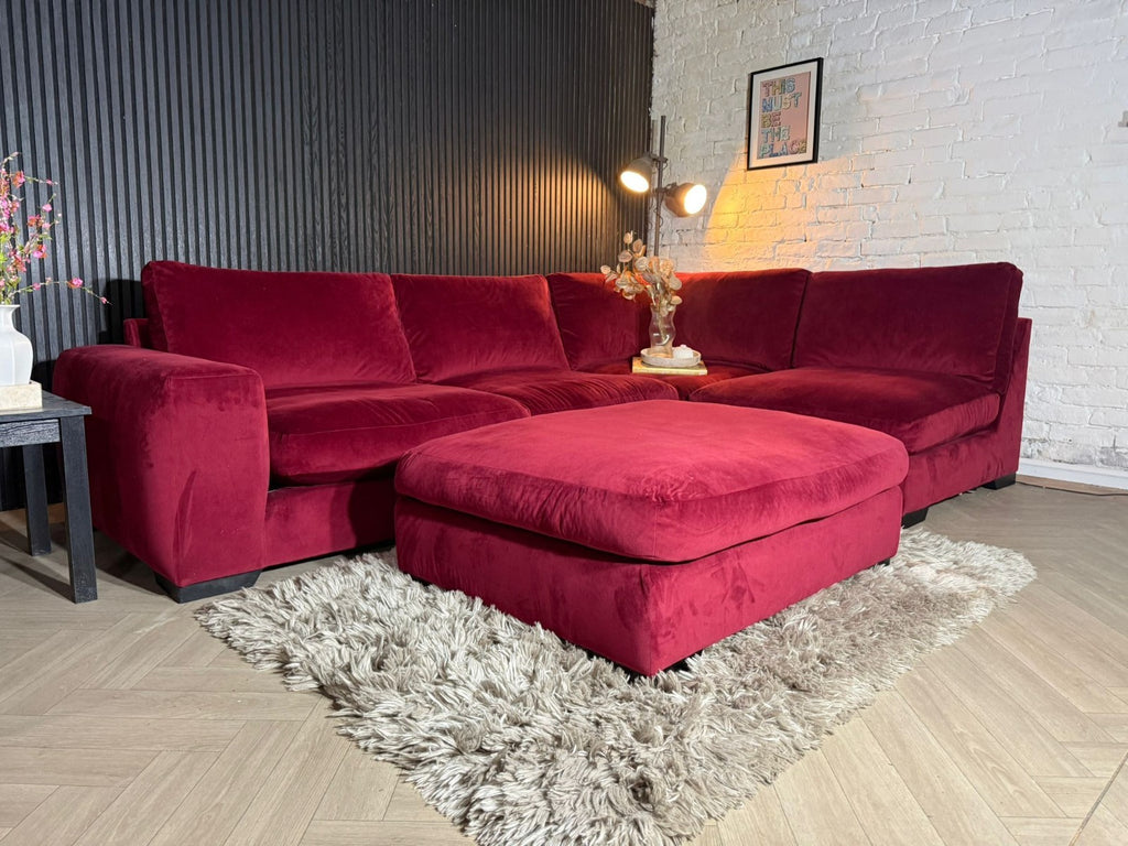 NEXT Houghton Deep Sit Corner Sofa + Matching Footstool | RRP £2,299