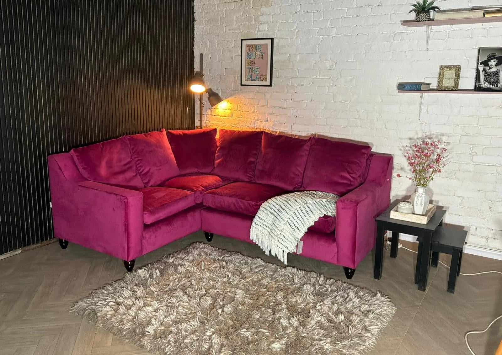 Loaf Cloud Corner Sofa – Pink Velvet – RRP £3,000+