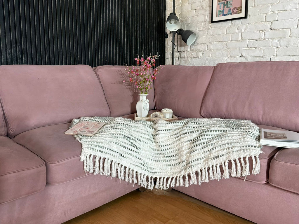 Furniture Village Large Pink Corner Sofa
