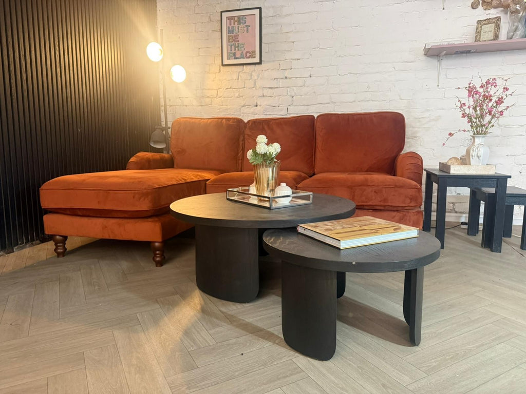 Dunelm Mid-Century Burnt Orange Corner Sofa – RRP £1,499
