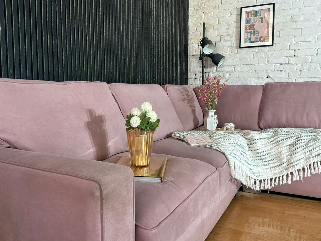 Furniture Village Large Pink Corner Sofa