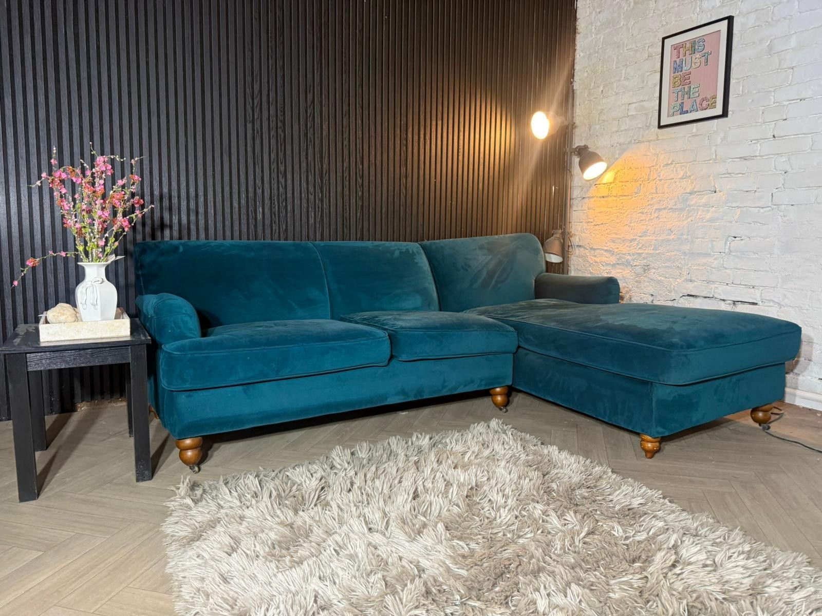 Made com Teal Chaise Corner Sofa – RRP £1,099