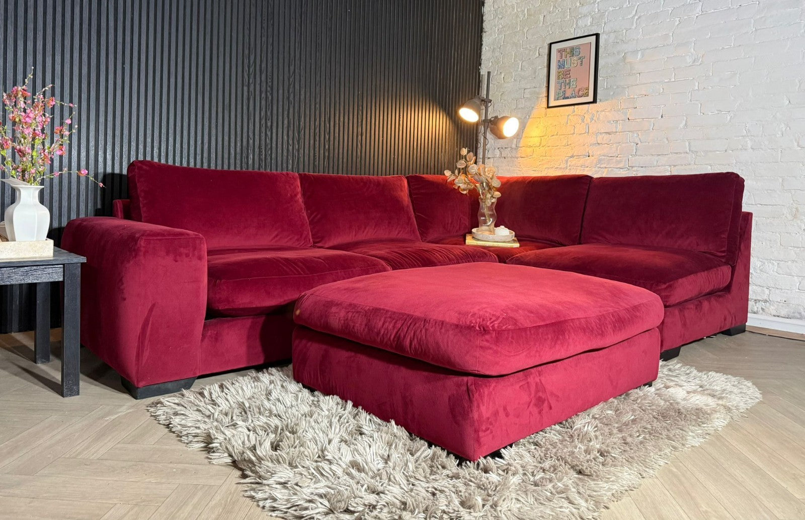 NEXT Houghton Deep Sit Corner Sofa + Matching Footstool | RRP £2,299