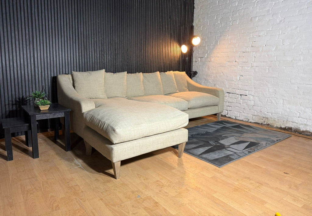 New stock! Beautiful LOAF Oscar chaise sofa upholstered in the popular Oat