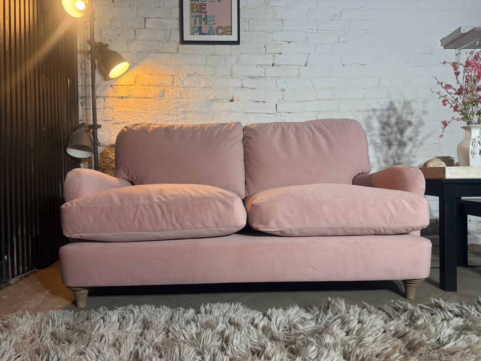Loaf Miss Smith Clever Velvet 2-Seater Sofa – Strawberry Milkshake