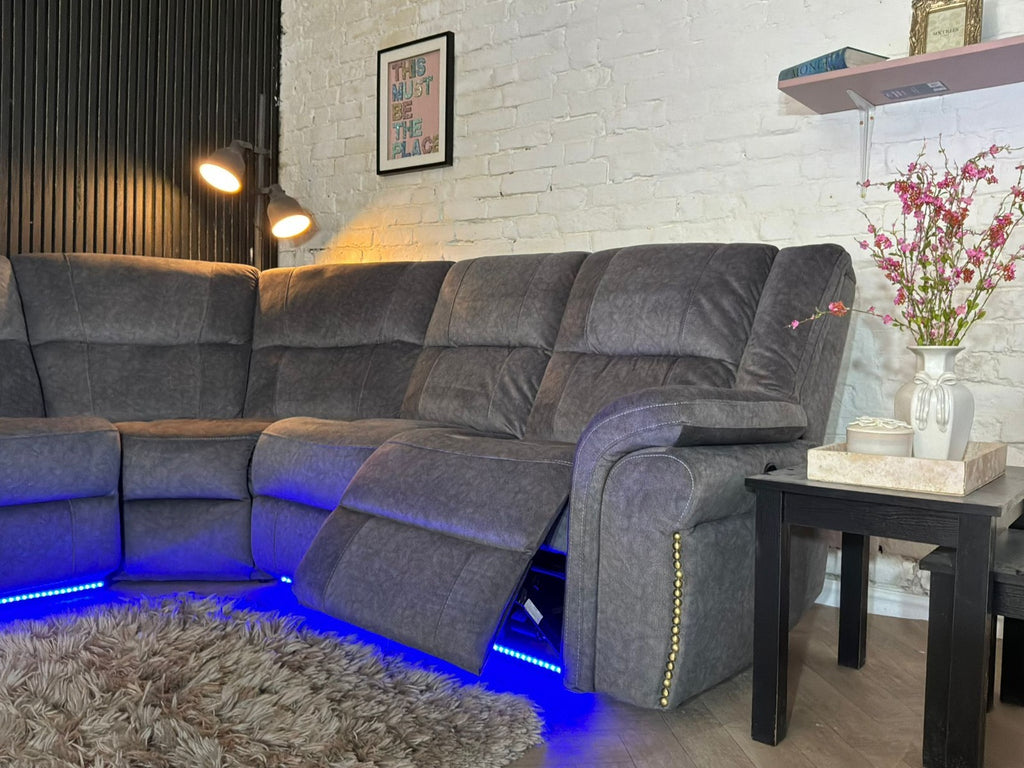 Neon Express Electric Recliner Corner Sofa with LED Lights – RRP £1,999