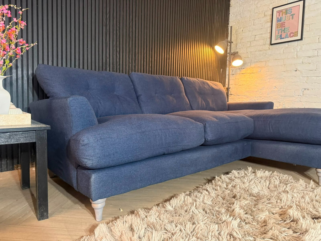 DFS Pattersdale Navy Chaise Sofa | RRP £1,999 | 250 x 165cm