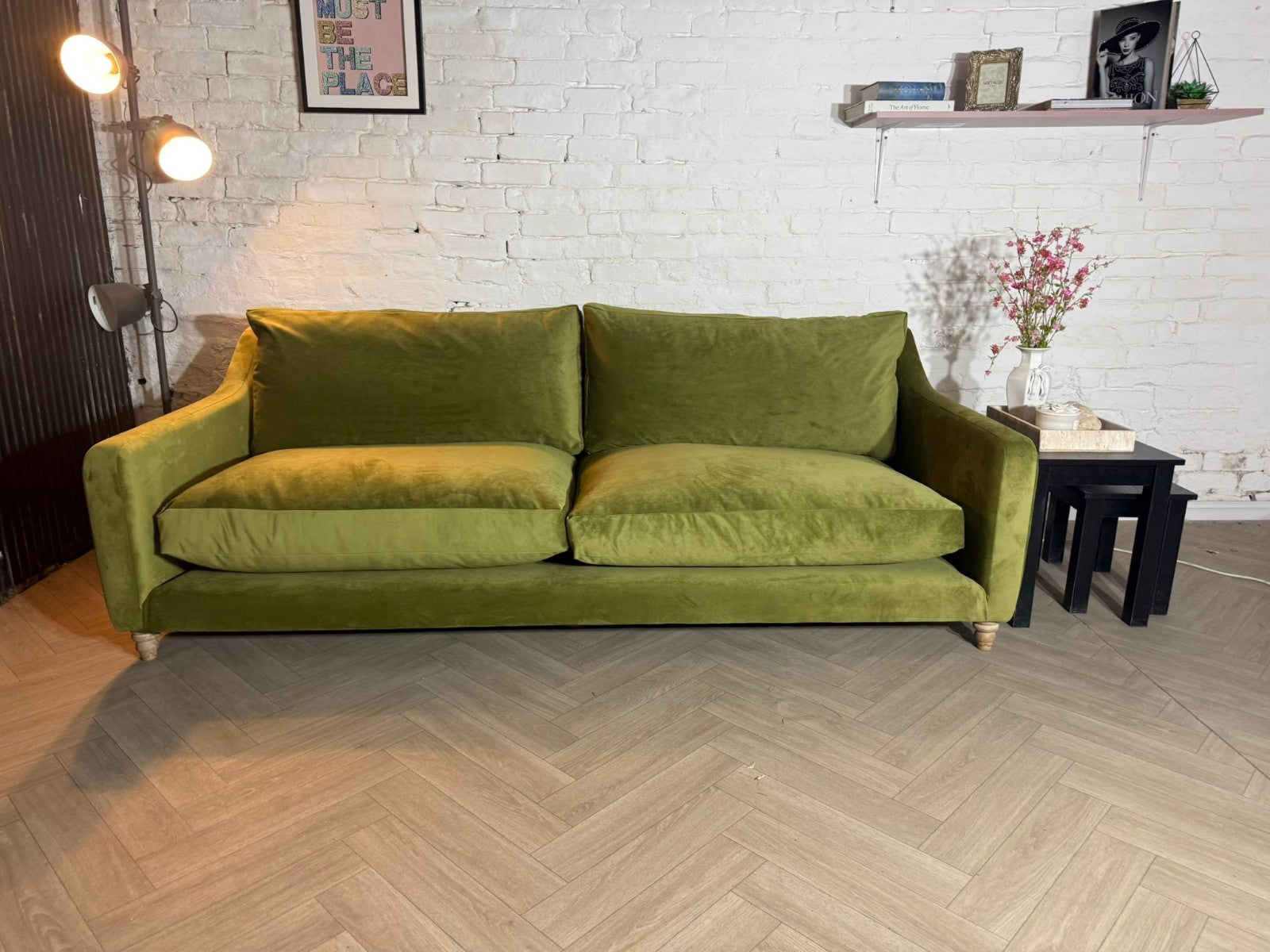 Loaf Squishmeister 3 Seater Sofa – Olive Green Velvet – RRP £3,495
