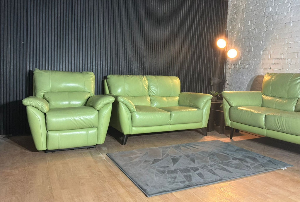 DFS Hardy 2 + 2 Sofa Set with Electric Recliner Armchair – Lime Green
