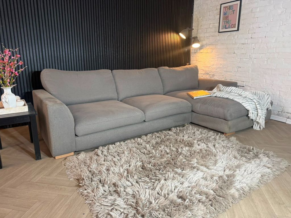 DFS Calix Grey Bouclé Corner Sofa | RRP £1,499 | 300 x 165cm