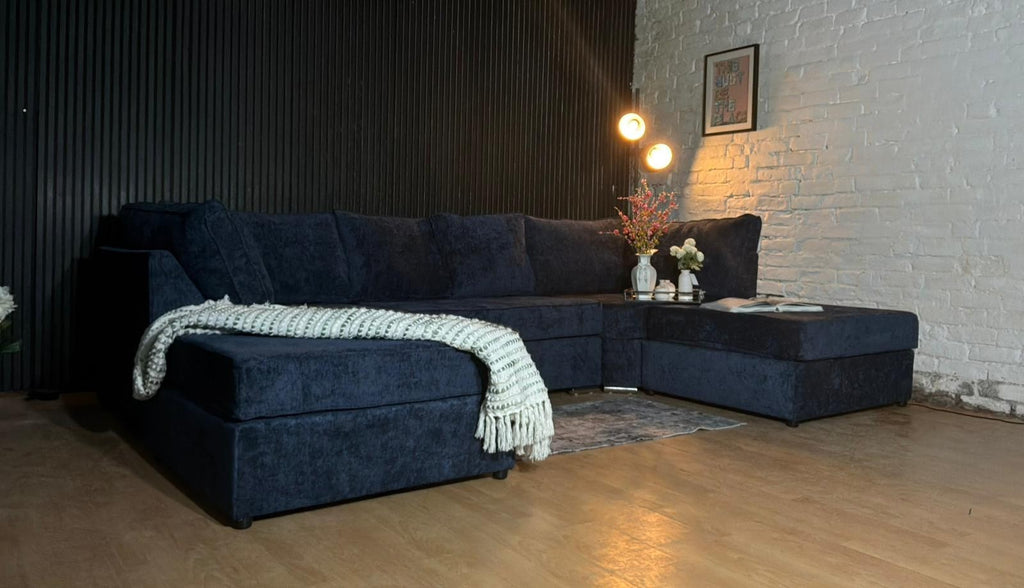 Luxury Navy U-Shape Corner Sofa
