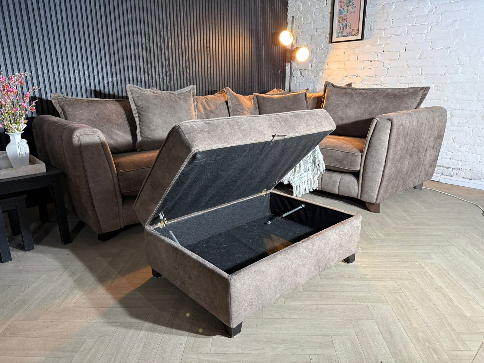 DFS Cherished Corner Sofa + Footstool RRP £2,499