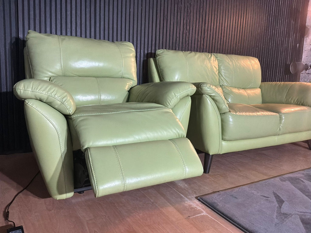 DFS Hardy 2 + 2 Sofa Set with Electric Recliner Armchair – Lime Green