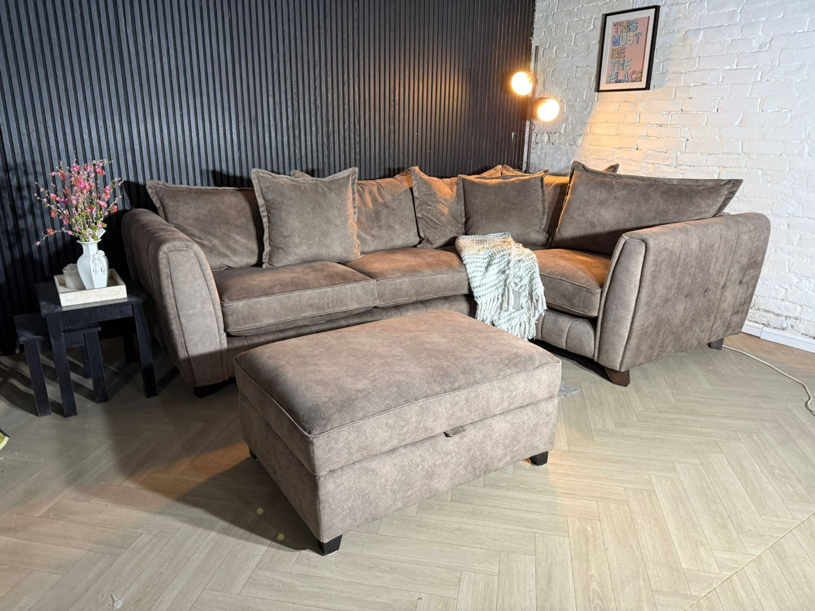 DFS Cherished Corner Sofa + Footstool RRP £2,499