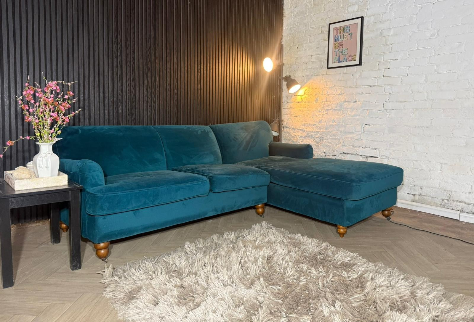 Made com Teal Chaise Corner Sofa – RRP £1,099