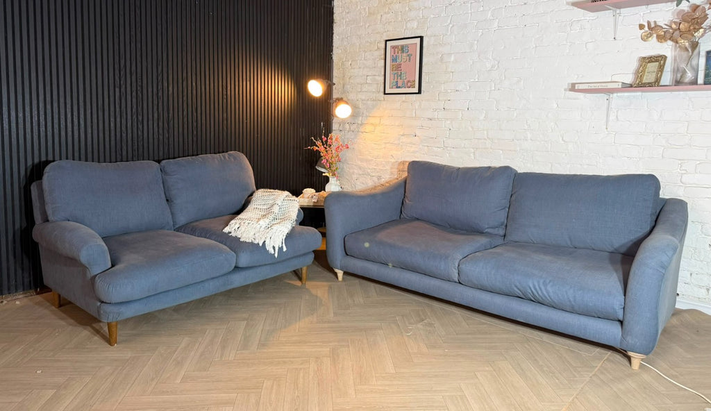 Matching Loaf Bumpster & Jonesy Sofa Set | RRP £4,000+ | Baby Blue Linen