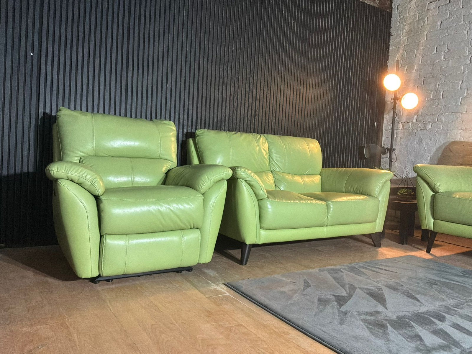 DFS Hardy 2 + 2 Sofa Set with Electric Recliner Armchair – Lime Green