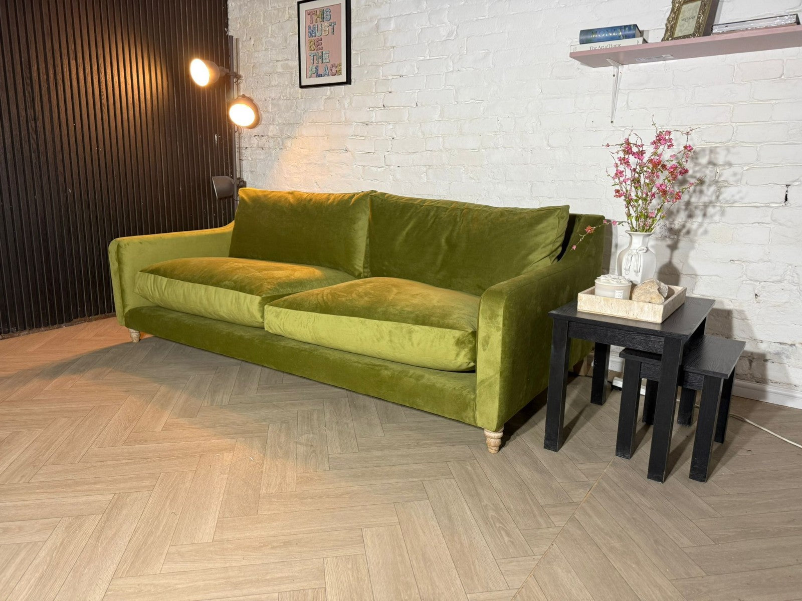 Loaf Squishmeister 3 Seater Sofa – Olive Green Velvet – RRP £3,495