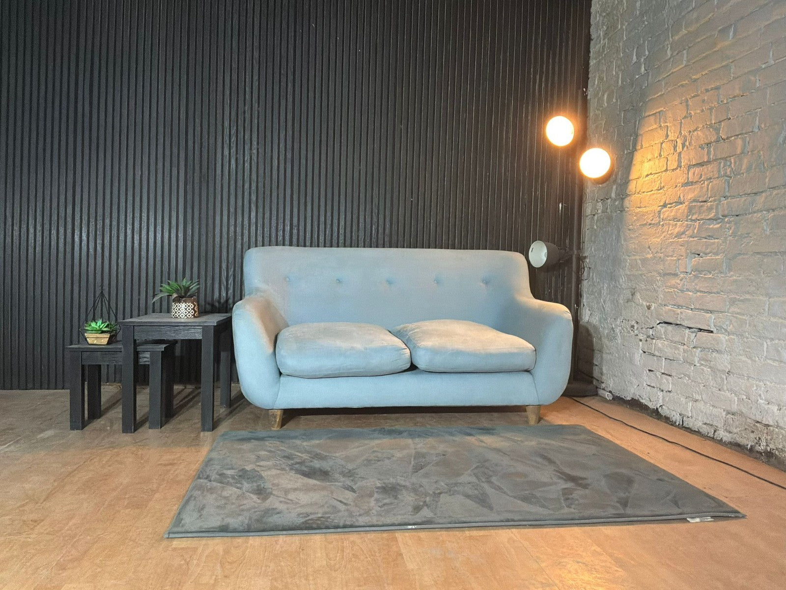 Loaf Monty Baby Blue Two-Seater Sofa