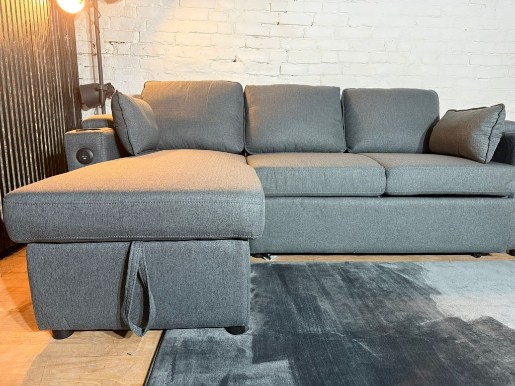 Brand New Sofa Bed with Storage & Charging Ports – 210 × 145