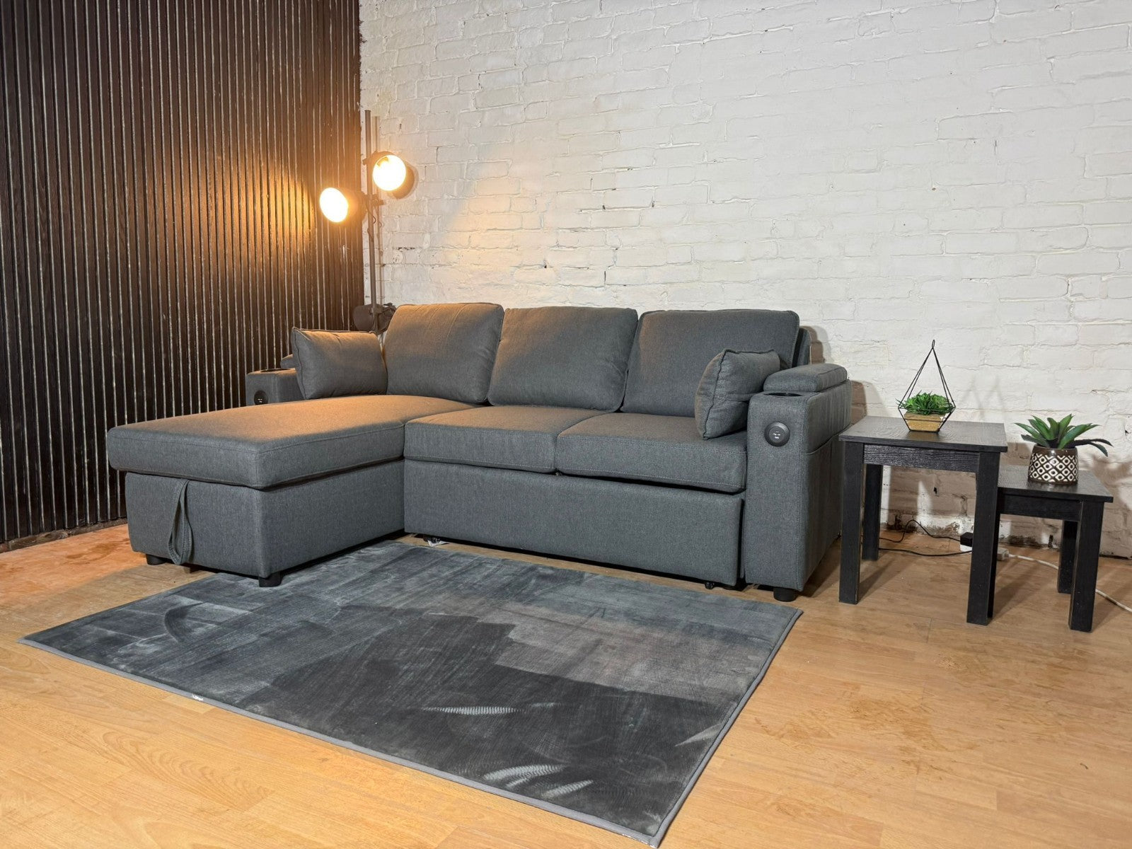 Brand New Sofa Bed with Storage & Charging Ports – 210 × 145