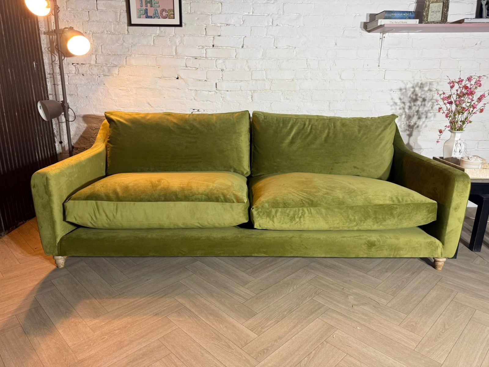 Loaf Squishmeister 3 Seater Sofa – Olive Green Velvet – RRP £3,495