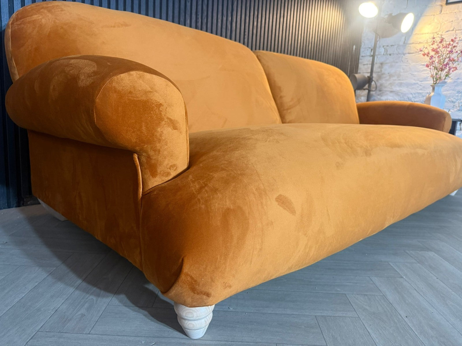 Loaf Soufflé Large 4 Seater Sofa – Bobby Buoy Orange Velvet | RRP £2,995