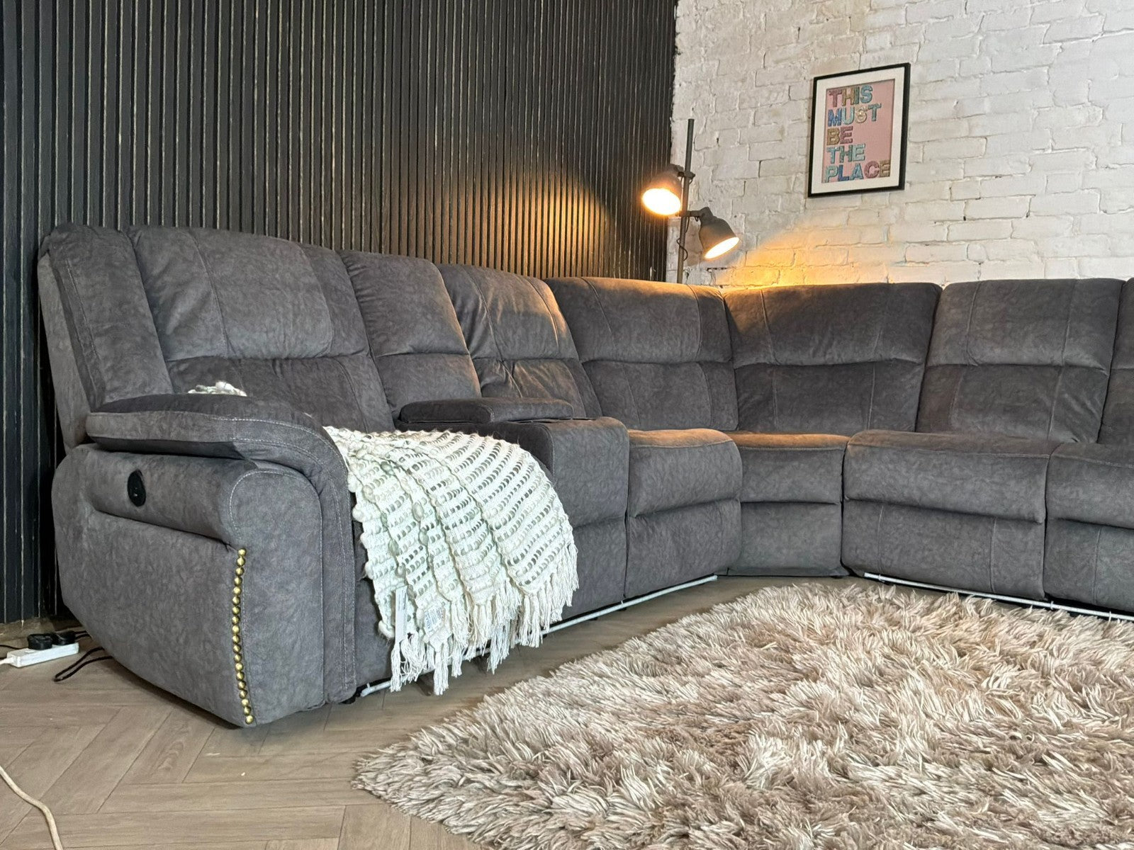 Neon Express Electric Recliner Corner Sofa with LED Lights – RRP £1,999