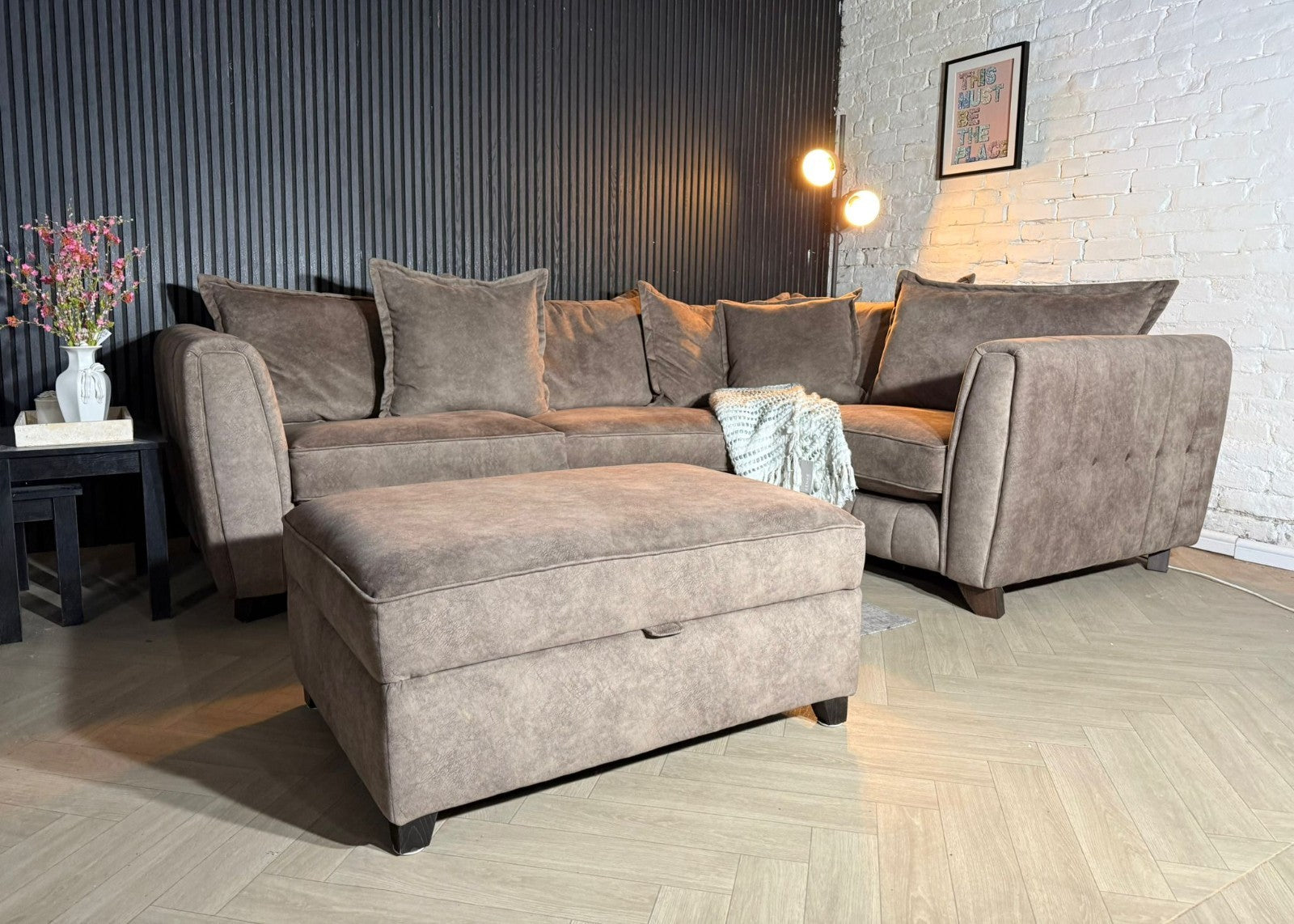 DFS Cherished Corner Sofa + Footstool RRP £2,499