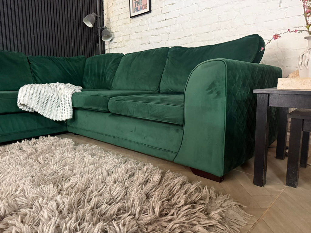 DFS Orka Bottle Green Corner Sofa – RRP £1,899 – Only £450