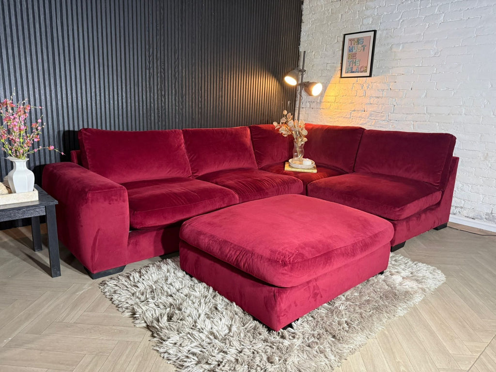 NEXT Houghton Deep Sit Corner Sofa + Matching Footstool | RRP £2,299