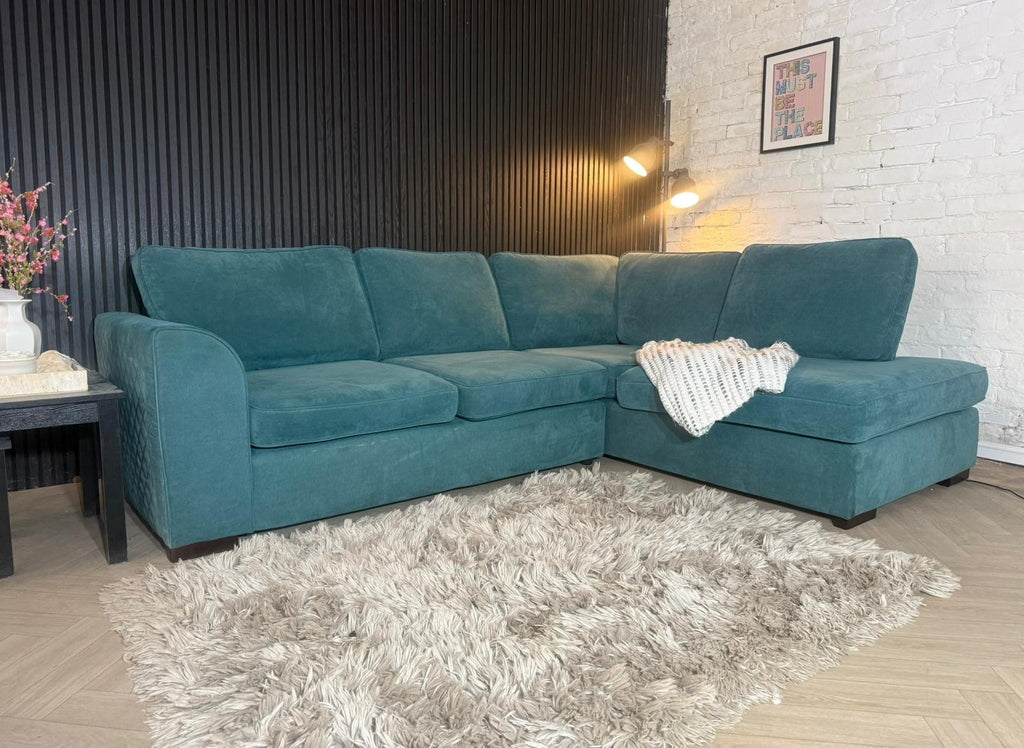 DFS Orka Teal Corner Sofa – 260 x 190cm – Immaculate Condition