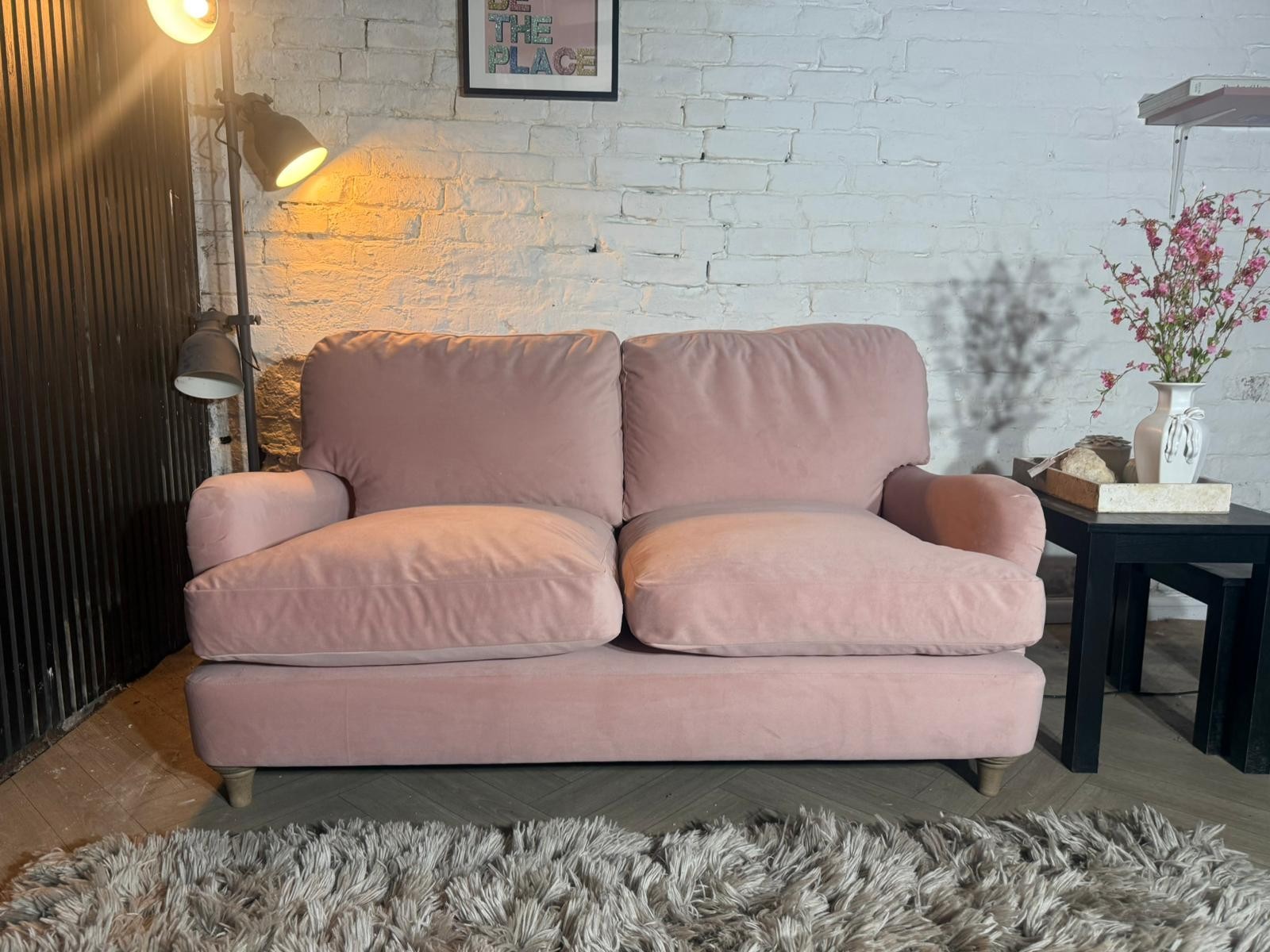 Loaf Miss Smith Clever Velvet 2-Seater Sofa – Strawberry Milkshake