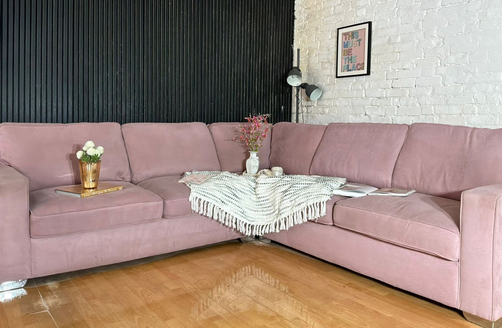 Furniture Village Large Pink Corner Sofa