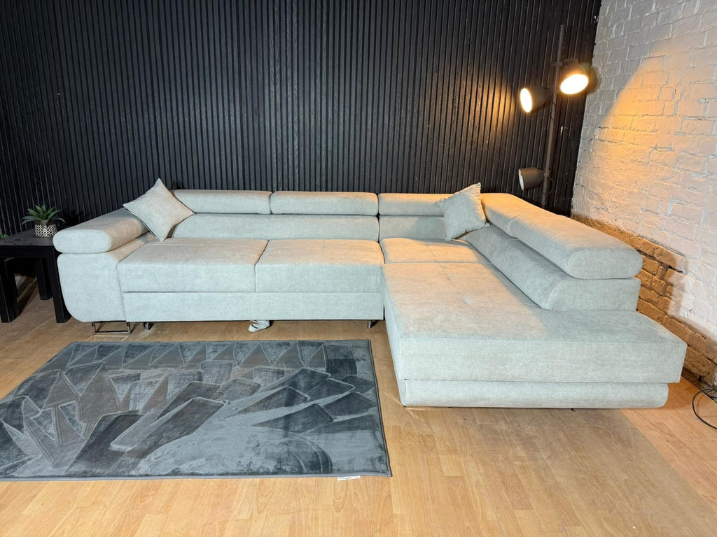 New Stock! MODERN CORNER SOFA BRAND NEW Light Grey Corner Sofa Bed with Storage