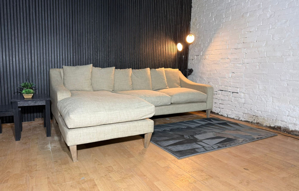 New stock! Beautiful LOAF Oscar chaise sofa upholstered in the popular Oat