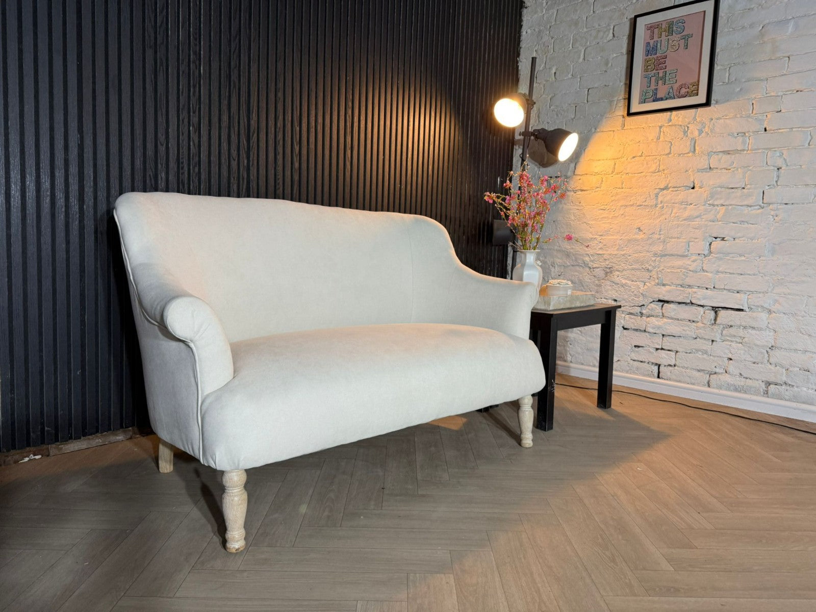LOAF Soufflé 2 Seater Sofa – White Linen (Twill)