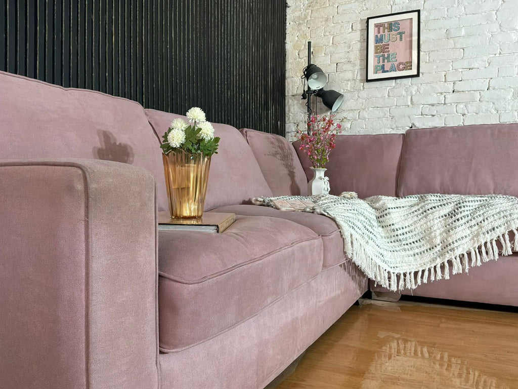 Furniture Village Large Pink Corner Sofa