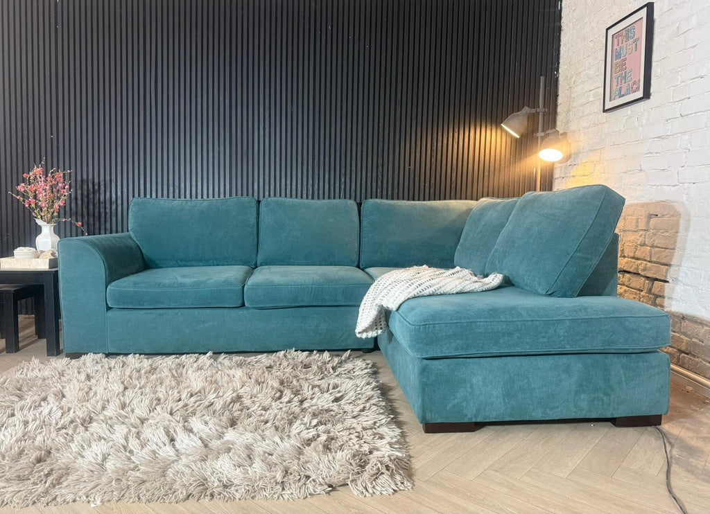 DFS Orka Teal Corner Sofa – 260 x 190cm – Immaculate Condition