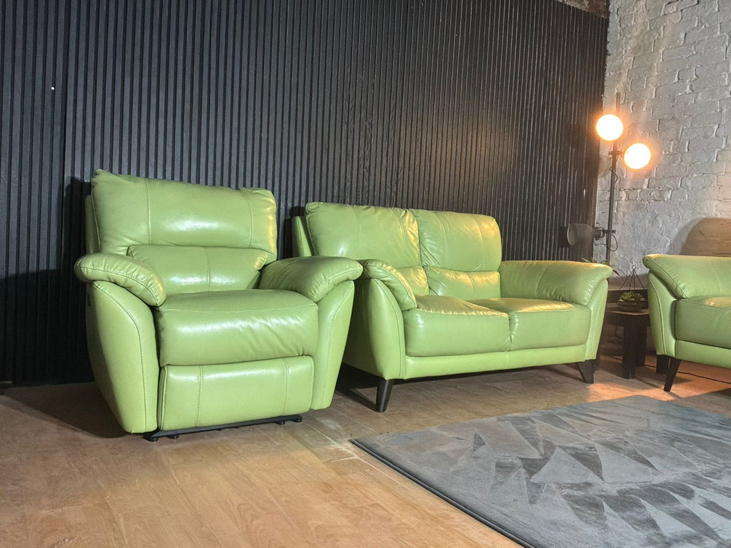DFS Hardy 2 + 2 Sofa Set with Electric Recliner Armchair – Lime Green