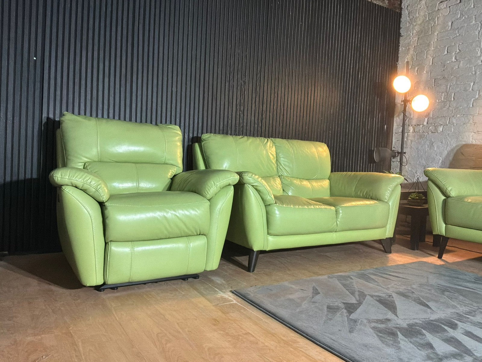 DFS Hardy 2 + 2 Sofa Set with Electric Recliner Armchair – Lime Green