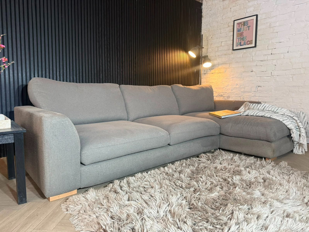 DFS Calix Grey Bouclé Corner Sofa | RRP £1,499 | 300 x 165cm