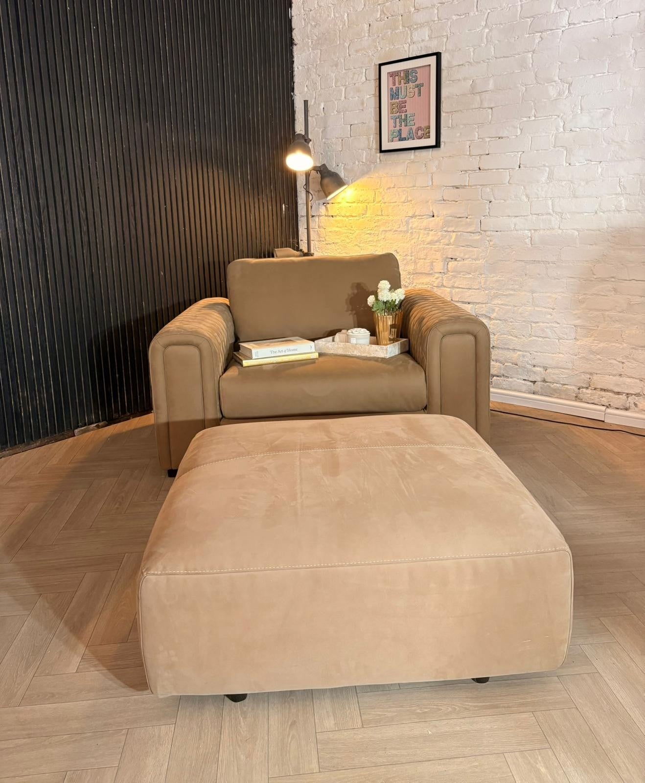 Sofology Firenze Armchair + Footstool – RRP £849