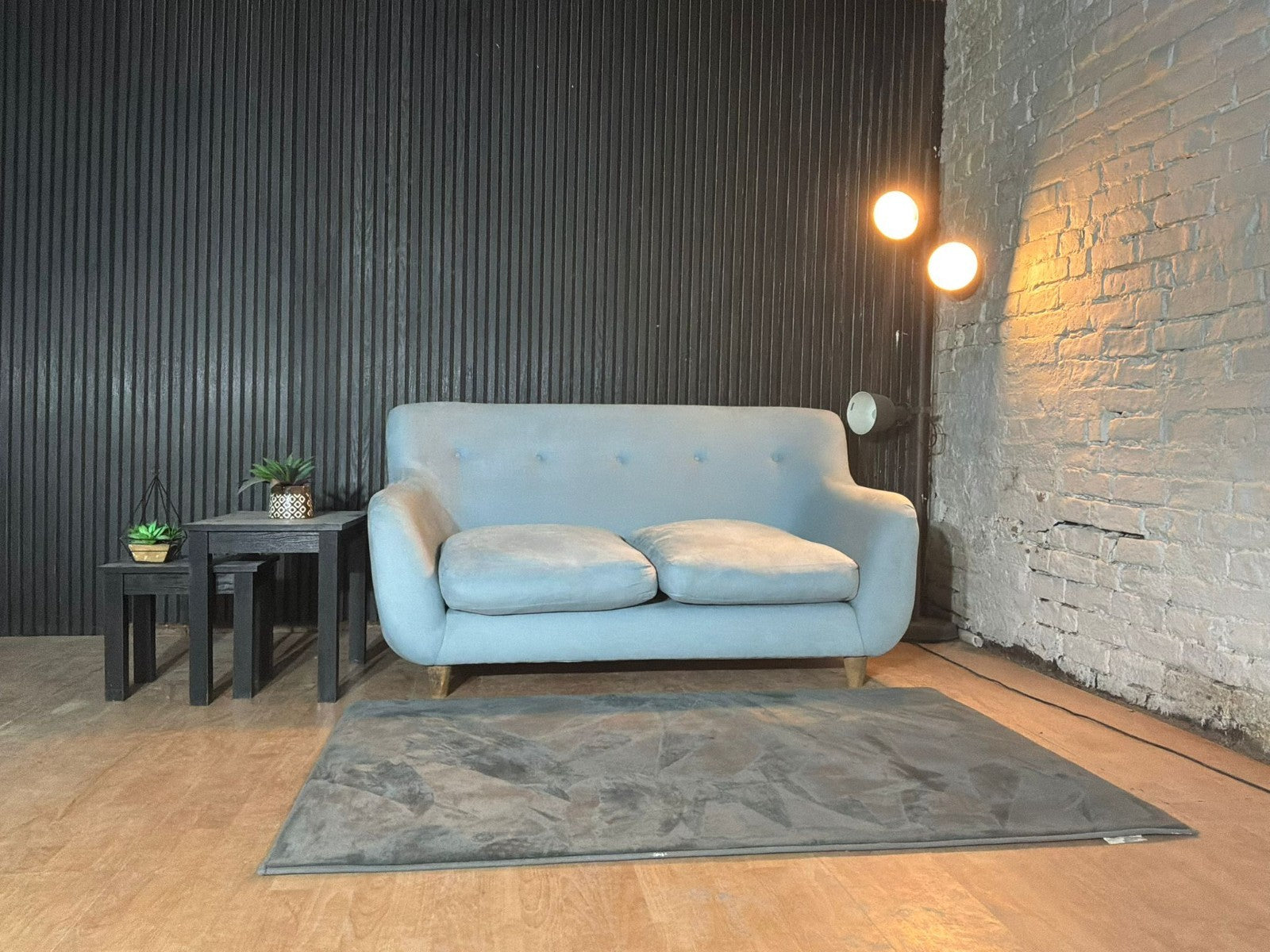 Loaf Monty Baby Blue Two-Seater Sofa