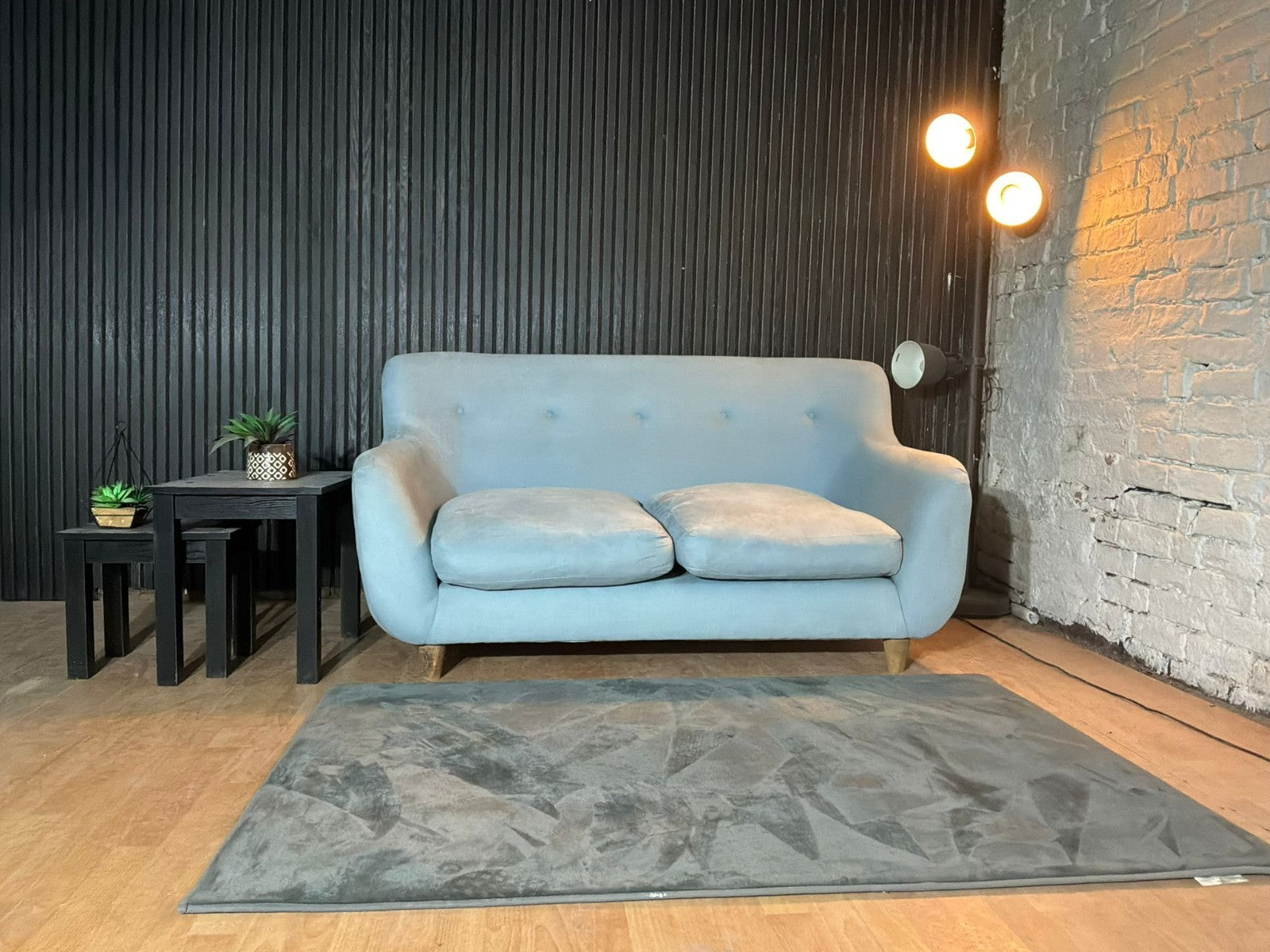 Loaf Monty Baby Blue Two-Seater Sofa