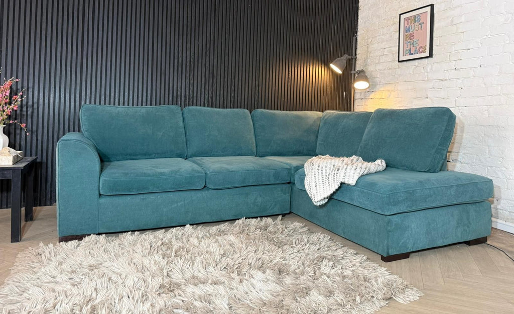 DFS Orka Teal Corner Sofa – 260 x 190cm – Immaculate Condition