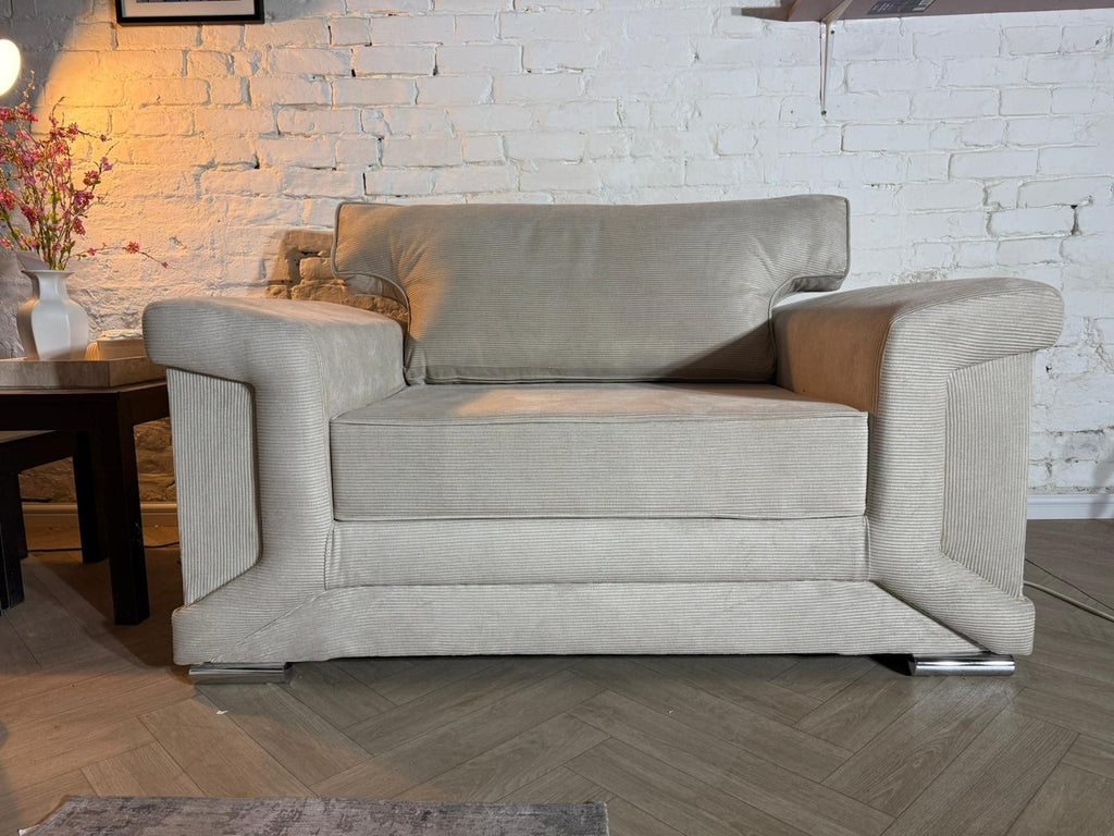 3 Seater Sofa + Armchair Set – Cream Fabric