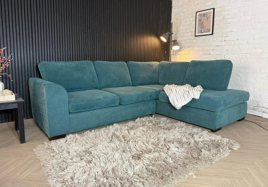 DFS Orka Teal Corner Sofa – 260 x 190cm – Immaculate Condition